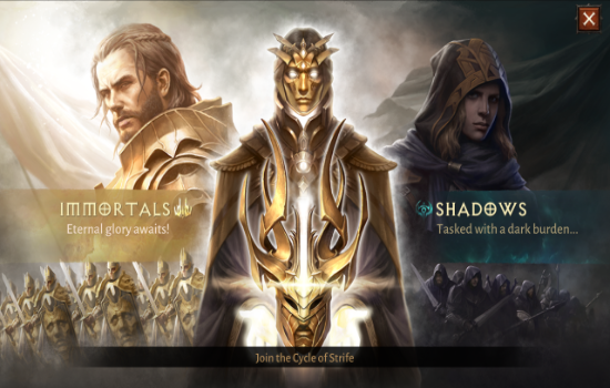 Shadows/Immortals Faction Progress